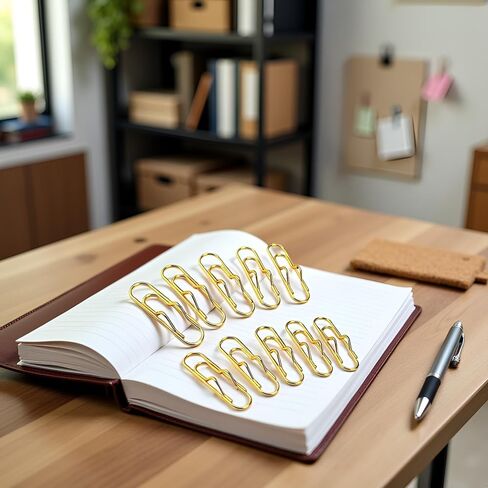 10Pcs Gold Metal Pen Clips, Multi Function Pen Holder Clips Bookmarks for Notebooks, Paper Clip Stationery Tool, Pencil Holders in Saudi Arabia