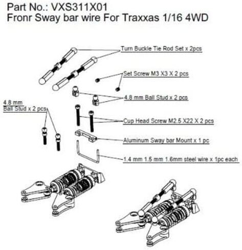 مجموعة Hot Racing VXS311x01 تشمل مجموعة شريط التأثير الكامل الأمامي والخلفي - 1/16 TRA 1/16 RE in Saudi Arabia