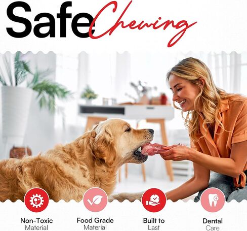 Indestructible Realistic Tough Dog Chew Toy – Natural Rubber Beef Flavor – Bone for Aggressive Chewers Long-Lasting, Teeth Cleaning, Safe & Non-Toxic (Medium) in Saudi Arabia