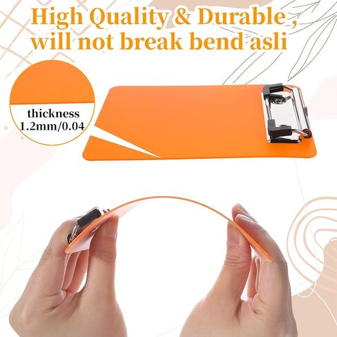 Small Clipboards, 4 Pcs Mini Clipboards 4x6 Inch Small Clip Board Letter Size Plastic Pocket Clipboard with Low Profile Clip Pocket Lists Notepads Clipboard for Office Restaurants Classroom Supplies in Saudi Arabia