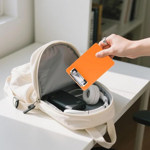 Small Clipboards, 4 Pcs Mini Clipboards 4x6 Inch Small Clip Board Letter Size Plastic Pocket Clipboard with Low Profile Clip Pocket Lists Notepads Clipboard for Office Restaurants Classroom Supplies in Saudi Arabia