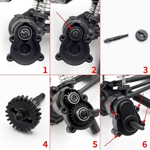 40CR Steel Overdrive Portal 15T/22T & Underdrive Portal 13T/24T & Stock Portal Gears 14T/23T Set for Redcat Ascent-18 1/18 Scale RC Rock Crawler Upgrades (15T/22T+13T/24T+14T/23T) in Saudi Arabia
