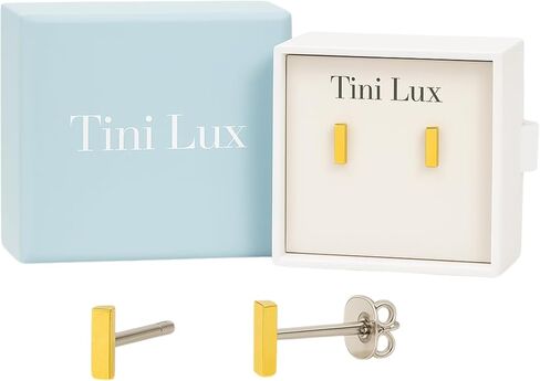 Tini Lux | Hypoallergenic Earrings | Titanium Mini Celeste Stud Earrings | Small Silver Crystal Detail | Titanium Stud Earrings for Women | Earrings Studs, Sensitive Ears, Trendy Womens Earring Set in Saudi Arabia