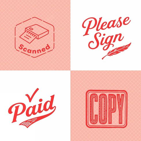 مجموعة طوابع Office Stamps Self -Inking - تصميم مخصص حصري - مثالي للمخطط اليومي ، دفاتر اليومية ، الأعمال ، العدل ، Sellos ، Excel ، Journal ، Server ، المعلمين (تم مسحها ضوئيًا) in Saudi Arabia