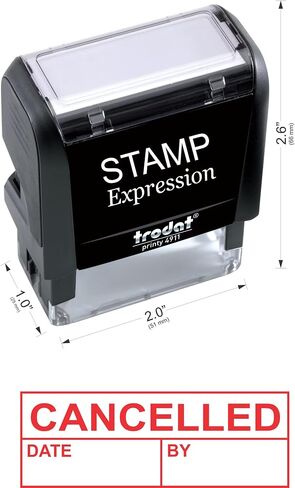 StampExpression - تم إلغاؤه مع التاريخ وبفضل ختم مطاطية الخطية - الحبر الأحمر (A -5815) in Saudi Arabia