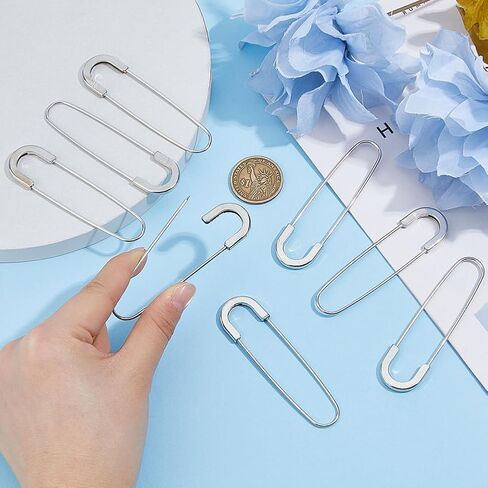 9pcs سبيكة دبابيس الأمان 79x21mm خياطة السلامة مقاطع دبوس الذهب القوي الحرف اليدوية دبابيس المعادن دبوس ثقيلة الدبوس للملابس سترة سترة الوشاح البالغة إكسسوارات القبعة in Saudi Arabia