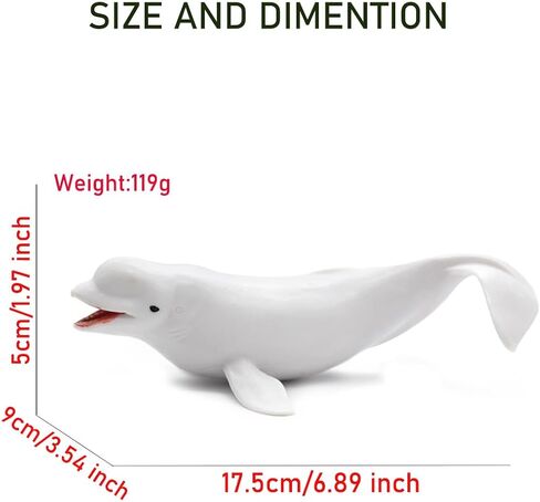 Simulated Beluga Whale Figurine Sea Animals Solid Ocean Animal Creatures Toy Sea Educational Toys for Kids Toddlers (White Whale) in Saudi Arabia