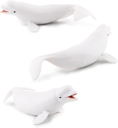 Simulated Beluga Whale Figurine Sea Animals Solid Ocean Animal Creatures Toy Sea Educational Toys for Kids Toddlers (White Whale) in Saudi Arabia