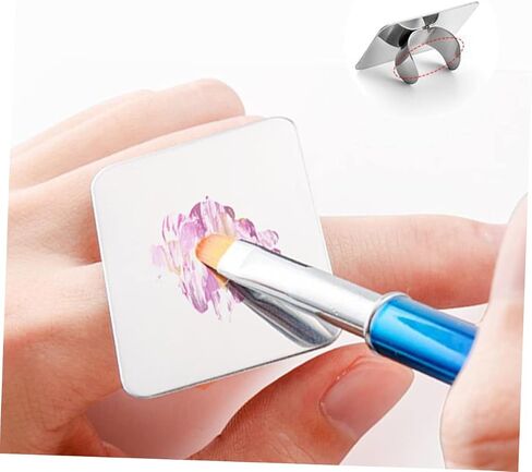 DOITOOL Stainless Steel Nail Art Mixing Palette Set 2 Ring Paint Mixing Tools for Professional Makeup Artists 2 Piece Nail Art Tools for Creative Designs in Saudi Arabia