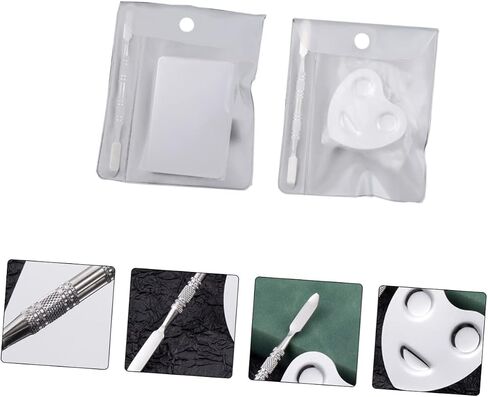 DOITOOL Stainless Steel Nail Art Mixing Palette Set 2 Ring Paint Mixing Tools for Professional Makeup Artists 2 Piece Nail Art Tools for Creative Designs in Saudi Arabia