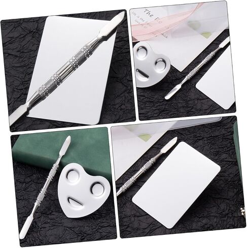 DOITOOL Stainless Steel Nail Art Mixing Palette Set 2 Ring Paint Mixing Tools for Professional Makeup Artists 2 Piece Nail Art Tools for Creative Designs in Saudi Arabia