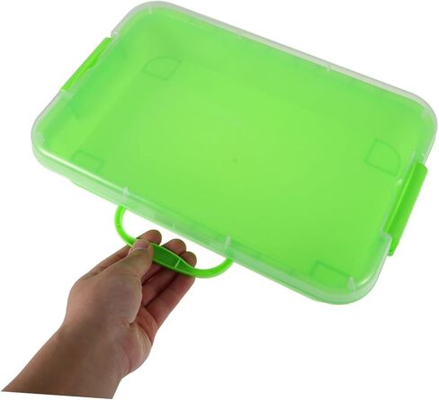 TOYANDONA Stackable Organizer Tray Portable Plastic Storage Bin for Sand Arts Crafts Light Green Sensory Play Tray for Easy Storage and Imaginative Play in Saudi Arabia