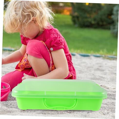TOYANDONA Stackable Organizer Tray Portable Plastic Storage Bin for Sand Arts Crafts Light Green Sensory Play Tray for Easy Storage and Imaginative Play in Saudi Arabia