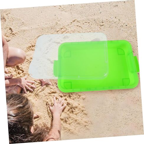 TOYANDONA Stackable Organizer Tray Portable Plastic Storage Bin for Sand Arts Crafts Light Green Sensory Play Tray for Easy Storage and Imaginative Play in Saudi Arabia