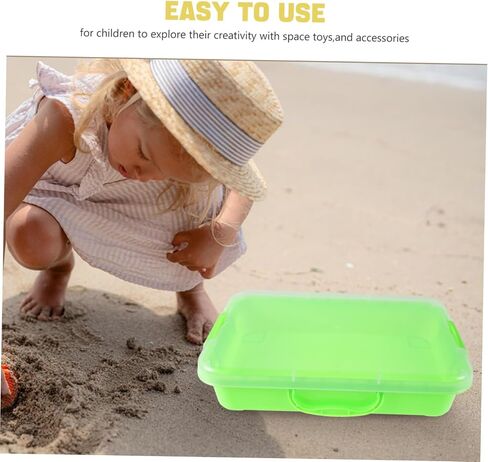 TOYANDONA Stackable Organizer Tray Portable Plastic Storage Bin for Sand Arts Crafts Light Green Sensory Play Tray for Easy Storage and Imaginative Play in Saudi Arabia