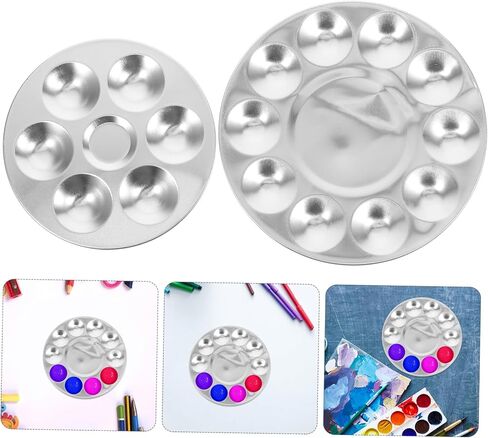 2pcs لوحة الطلاء صواني لوحة لوحة للألوان المائية و DIY أنماط أنماط أنماط فنية متعددة الاستخدامات للمحترفين in Kuwait