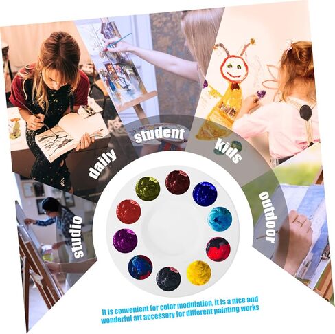 DOITOOL 10-Piece Paint Palette Set for Artists Plastic Mixing Trays for Watercolor and Acrylic Painting Creative Art Supplies for Students and Professionals in Saudi Arabia
