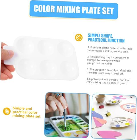 DOITOOL 10-Piece Paint Palette Set for Artists Plastic Mixing Trays for Watercolor and Acrylic Painting Creative Art Supplies for Students and Professionals in Saudi Arabia