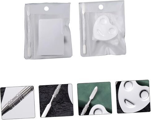 DOITOOL 2pcs Stainless Steel Nail Art Mixing Palette Set for DIY Manicure Professional Makeup Ring Color Mixing Tray Suitable for Nail Art Projects in Saudi Arabia