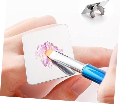 DOITOOL 2pcs Stainless Steel Nail Art Mixing Palette Set for DIY Manicure Professional Makeup Ring Color Mixing Tray Suitable for Nail Art Projects in Saudi Arabia