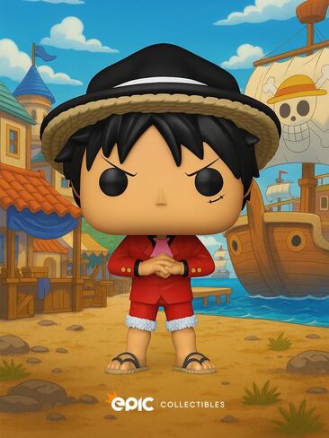 Pop Anime: One Piece - Monkey D. Luffy (Cake Cake Arc) رقم فينيل حصري متضمن مع واقي الصناديق متوافق مع Funko in Saudi Arabia