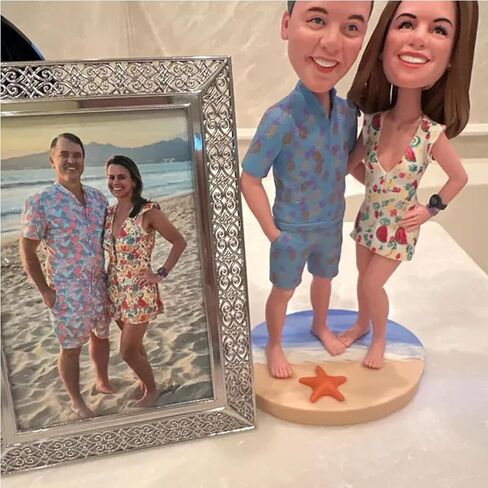 Personalized Unique Handmade Bobblehead Doll, Custom Wedding Unique Gift Based on Your Photo Action Character Couple Friend Gift in Saudi Arabia