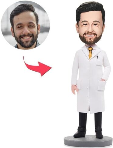 دمية Noggle المخصصة: Doctor Coat Doctor Doctor Doctor Personalized Bobblehead Doll لأفضل هدية للأطباء in Kuwait