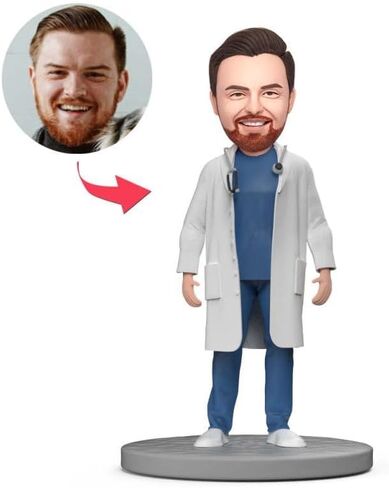 دمية Noggle المخصصة: Doctor Coat Doctor Doctor Doctor Personalized Bobblehead Doll لأفضل هدية للأطباء in Kuwait
