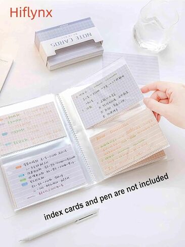 3 × 5 "منظم Card Card Card ، Hiflynx 40 Goiles Hand 160 بطاقة ، حامل بطاقة 3x5 المحمولة للطلاب مكتب المعلمين ، البطاقات الفلاش والاستلام. in Saudi Arabia