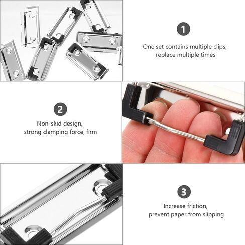 15pcs Mountable Clipboard Clips Spring Loaded Clip Hardware Grip Hanging Hole School Office Document File Folder in Saudi Arabia