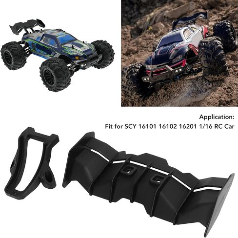 RC Car Wing Body Spoiler, 113x50mm Lightweight PA RC Vehicle Spoilers Tail Rear Wing Accessories for SCY16101 16102 16201 1/16 Car Model in Saudi Arabia