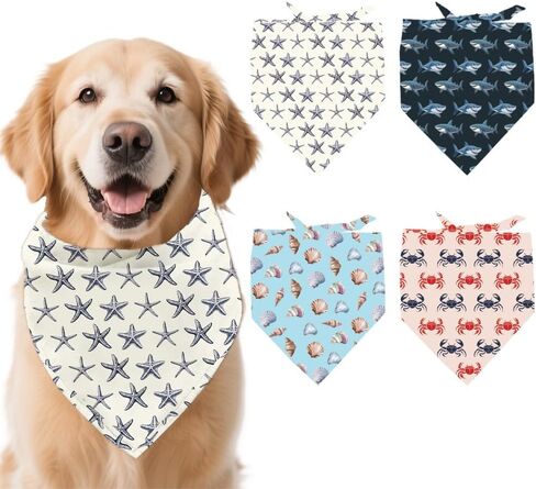 ARRICRAFT 4 PCS POLYESTER PET BANDANAS ، Adventure Outdoor Woodland Camping Dog Dogf Triangle Triangle Fabric Bandanas for Small Mediance Large Cat Cat and Dog Association 26.7x18.9 Inch in Kuwait