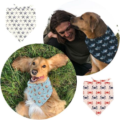 ARRICRAFT 4 PCS POLYESTER PET BANDANAS ، Adventure Outdoor Woodland Camping Dog Dogf Triangle Triangle Fabric Bandanas for Small Mediance Large Cat Cat and Dog Association 26.7x18.9 Inch in Kuwait