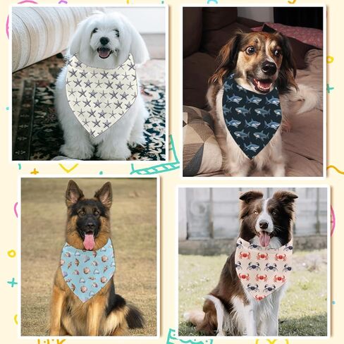 ARRICRAFT 4 PCS POLYESTER PET BANDANAS ، Adventure Outdoor Woodland Camping Dog Dogf Triangle Triangle Fabric Bandanas for Small Mediance Large Cat Cat and Dog Association 26.7x18.9 Inch in Kuwait