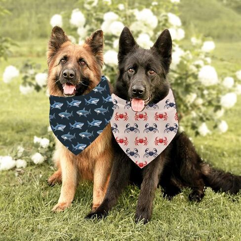 ARRICRAFT 4 PCS POLYESTER PET BANDANAS ، Adventure Outdoor Woodland Camping Dog Dogf Triangle Triangle Fabric Bandanas for Small Mediance Large Cat Cat and Dog Association 26.7x18.9 Inch in Kuwait