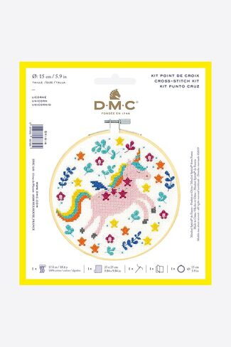 DMC Stitch Kit 6 "Diameter - Unicorn (14 Count) in Saudi Arabia