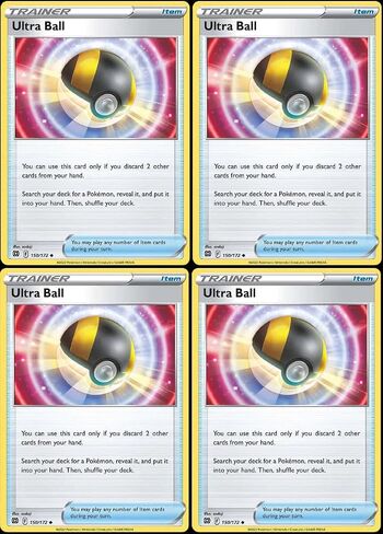 Ultra Ball 150/172 - Stars Brilliant - Pokemon Trainer Card Playset X4 in Saudi Arabia