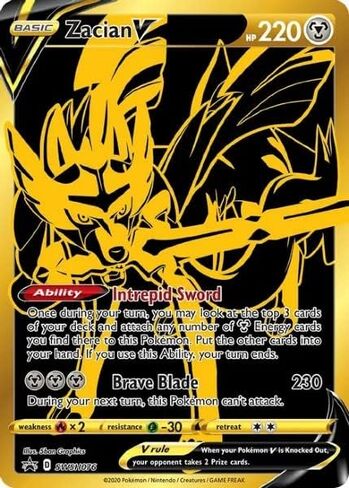 Pokemon - Zacian V - SWSH076 - Black Star Promo - Black & Gold - Full Art in Saudi Arabia