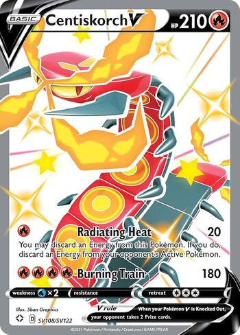 Pokemon - Centiskorch V SV108/SV122 - Shining Fates - Shiny Vault Full Art Holo - Single Card in Saudi Arabia