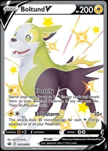 Pokemon - Boltund V - SWSH085 - Shining Fates - Black Star Promo - Full Art Card in Saudi Arabia