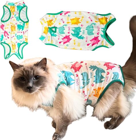 Cat Recovery Suit Surgical Onesie for Post Surgery/Neuter/Spay. Protection for Wounds and Skin infections for Male/Female Cats. Comfortable, Safe, (no Loose Cords) Cone Alternative (X-Large) in Saudi Arabia