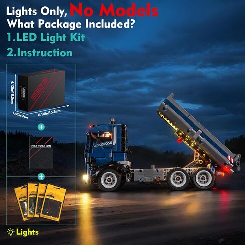 Light kit Compatible with Lego 42203 Tipping Dump Truck - No Model Only Light, LED Lighting Accessories Compatible with Lego 42203 Truck Automatic Dumping Building Set in Saudi Arabia