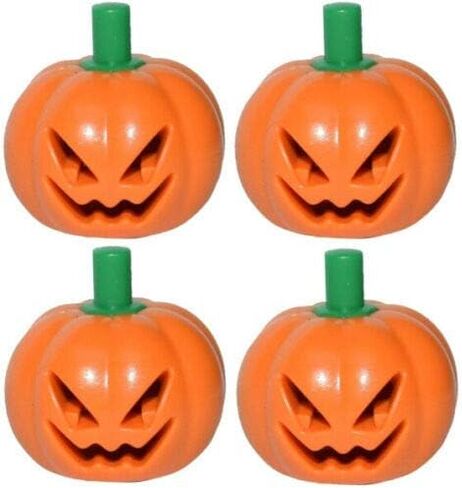 Lego X4 Jack-O-Franterns قطع اليقطين-قناع الهالوين Minifig البرتقالي النادر in Kuwait