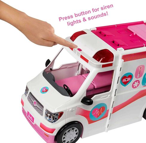 Barbie PlaySet مع أكثر من 20 ملحقات ، تتحول Fehi cle الطوارئ إلى مستشفى 2+ قدم مع أضواء وأصوات ، عيادة الرعاية in Saudi Arabia
