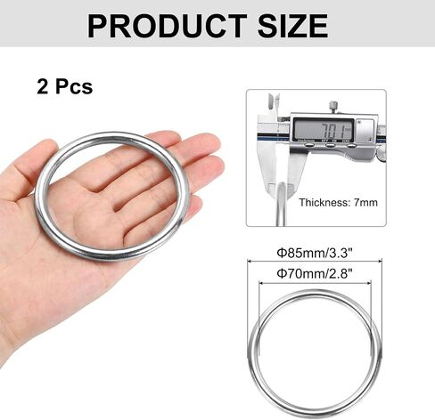 MECCANIXITY Metal Welded Round Rings, Silver Ring Buckles, Stainless Steel Hardware Bags Rings for Keychains, Dog Collar in Saudi Arabia