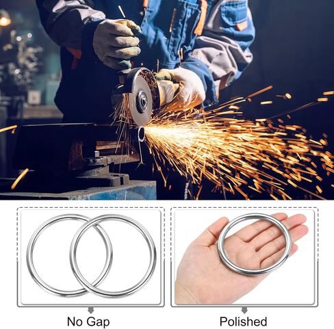MECCANIXITY Metal Welded Round Rings, Silver Ring Buckles, Stainless Steel Hardware Bags Rings for Keychains, Dog Collar in Saudi Arabia