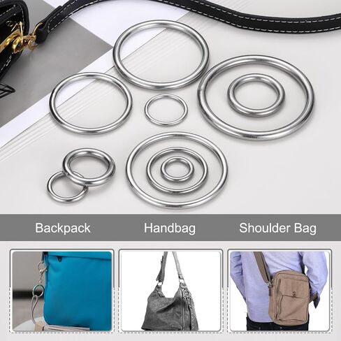 MECCANIXITY Metal Welded Round Rings, Silver Ring Buckles, Stainless Steel Hardware Bags Rings for Keychains, Dog Collar in Saudi Arabia