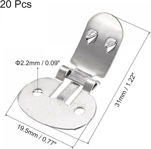 مقاطع أحذية فارغة UXCELL 31 مم × 19.5 مم من الحديد لـ DIY Decoration Silver Tone 20 PCS in Saudi Arabia