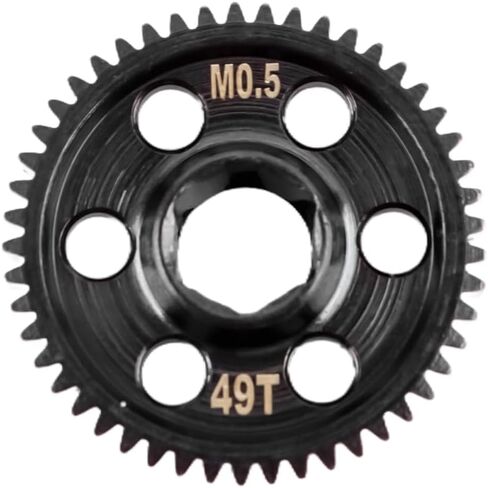 GLOBACT Chrome Steel 0.5M 49T Spur Gear for Arrma Granite Grom Mojave Grom Typhon Grom Losi Nascar 1/12 1/14 1/16 1/18 RC Truck Racecar Upgrade Parts Replace #ARA311196 in Saudi Arabia