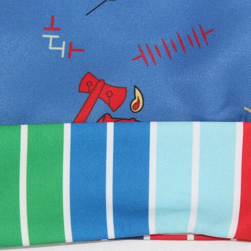 Volrath 3 Piece Halloween Nightmare Killer Doll Cosplay Costumes Scary Rainbow Stripe Shirt with Blue Jumpsuit Outfit Sets in Kuwait